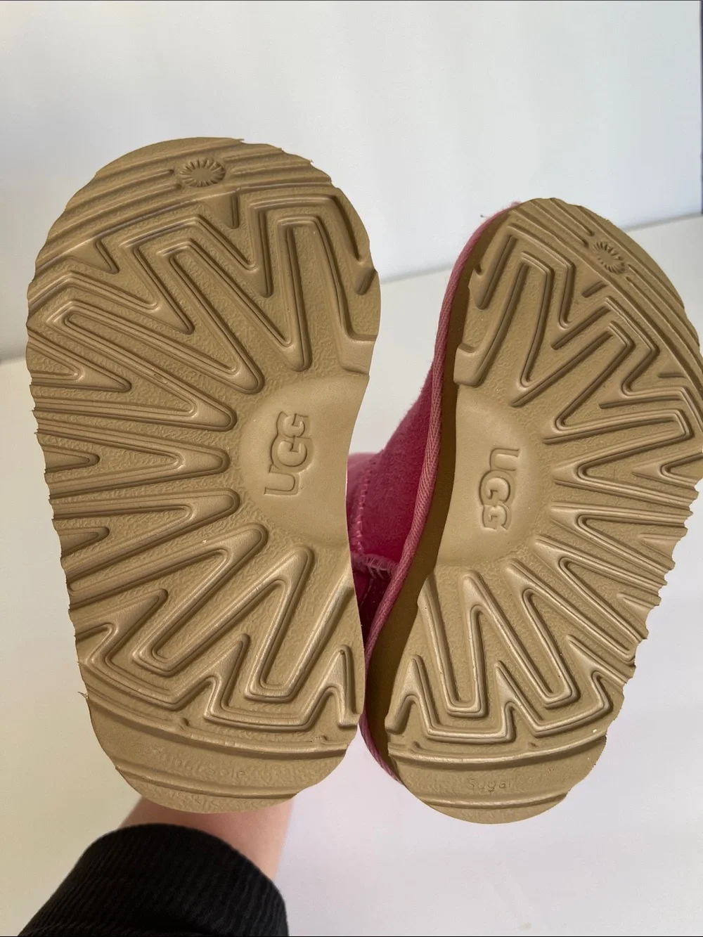 UGG pink suede glitter Sherpa boots 10